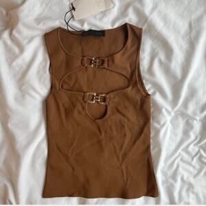 BNWT Zara Cut out Knit Top with Metal Detail